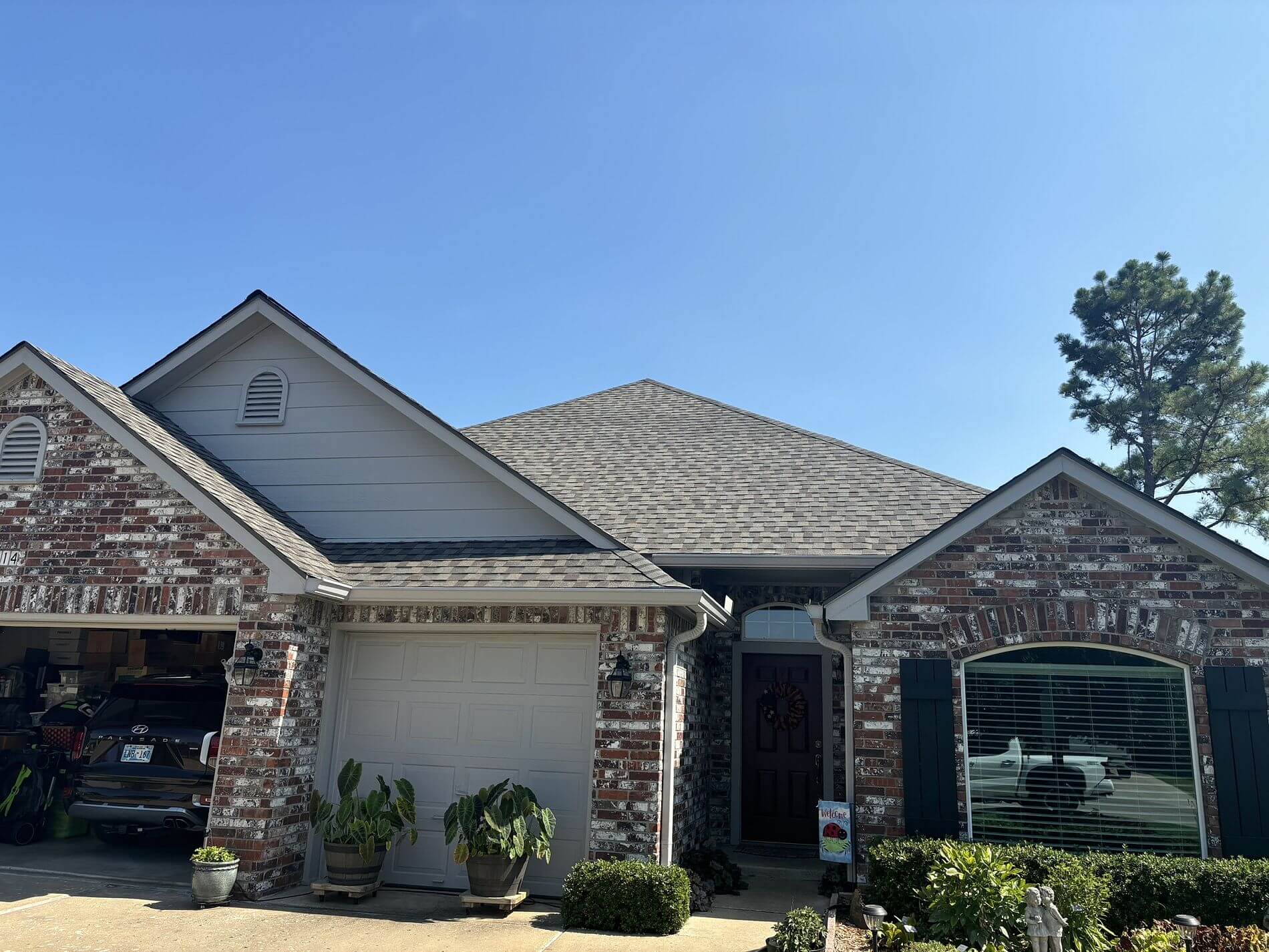Hail damage roof repair in Tulsa before and after